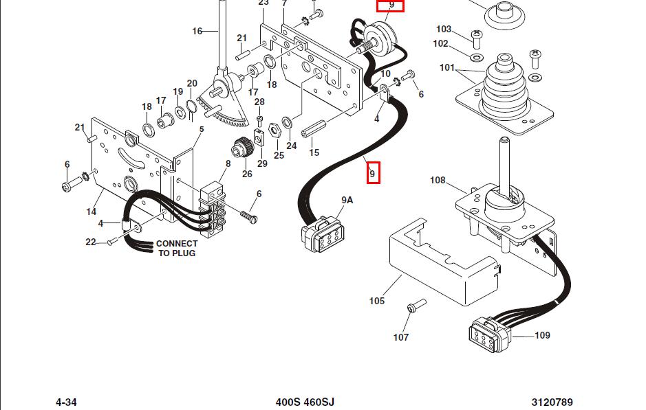 S & SJ boom electric assembly 可变电阻- 原厂7022824