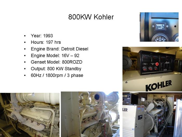 800KW Kohler Diesel Generator
