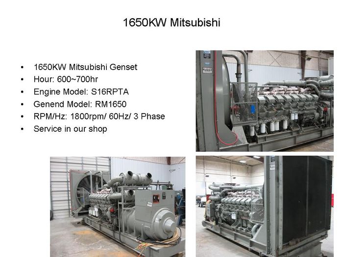 1650KW Mitsubishi Generator