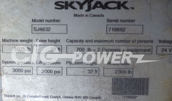T10SJ21 -  Scissor Lift Skyjack SJIII 4632